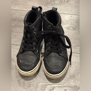 Cat & Jack Boys Black High-Top Kids Sneakers, zip up